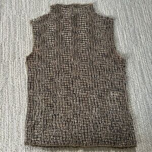 Black and gold ruched sleeveless top